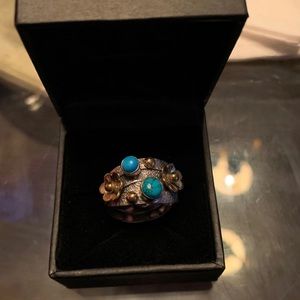 Turquoise flower ring